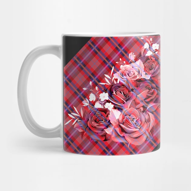 Tartan with Roses by CatCoconut-Art